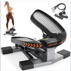 Sportsroyals Stair Stepper,Twist/Mini Stepper for Exercise at Home,Step Machine with Resistance Bands for Full Body Workout, 350lbs+ Capacity