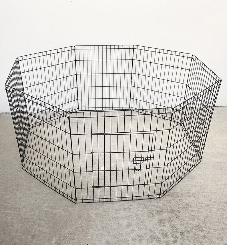Brand New $44 Dog 8-Panel Playpen, Each Panel 30” Tall X 24” Wide Metal Pet Gate Exercise Fence Crate Kennel 