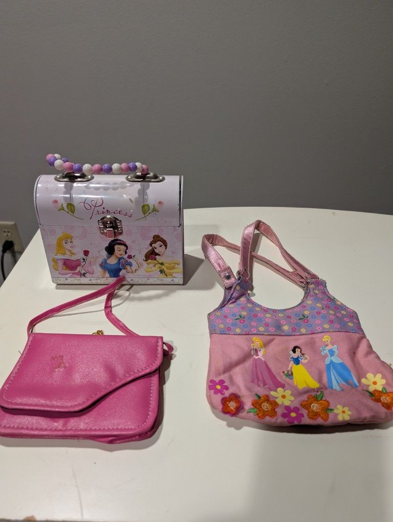 Disney Princess Pink and Purple Kids Tote Set