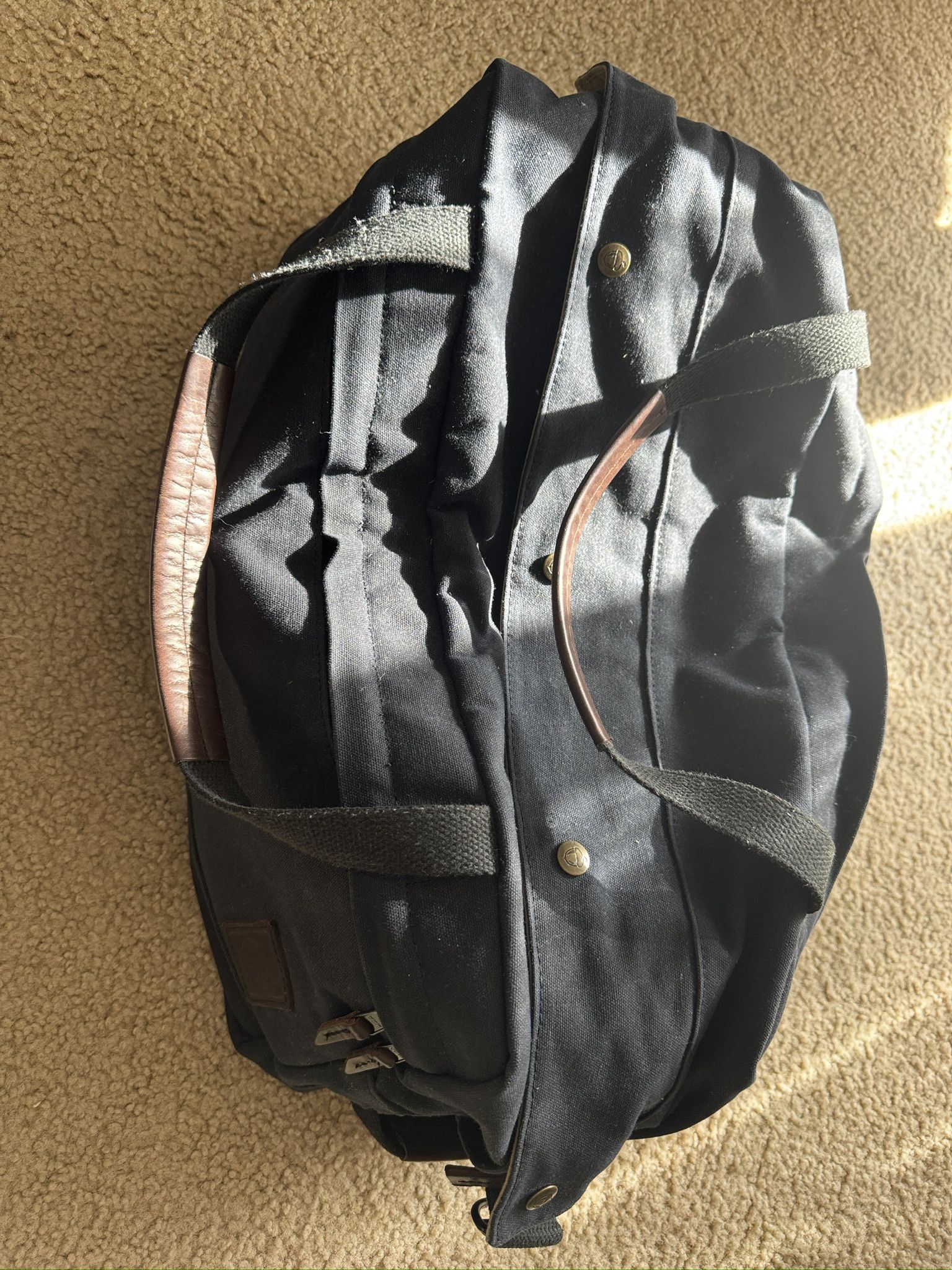 Nutsac Duffel Waxed Canvas Travel Duffel Bag Black