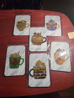 Handmade Mug Themed Diamond Painting Magnet Set-6 Pack