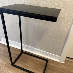 Black stone side table