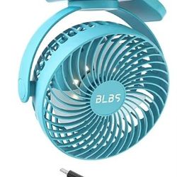 Blbs Clip on Fan 65Hrs Camping Fan with LED Light, 12000mAh Battery Operated Fans & PortableFan Rechargeable, Small Desk Fans USB TravelFan 