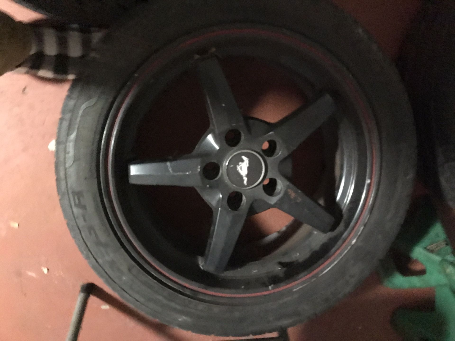4 wheels with tires staggered