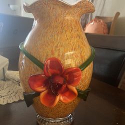 ANTIQUE RARE Antique French Baccarat Cased Art Glass Vase Rose.