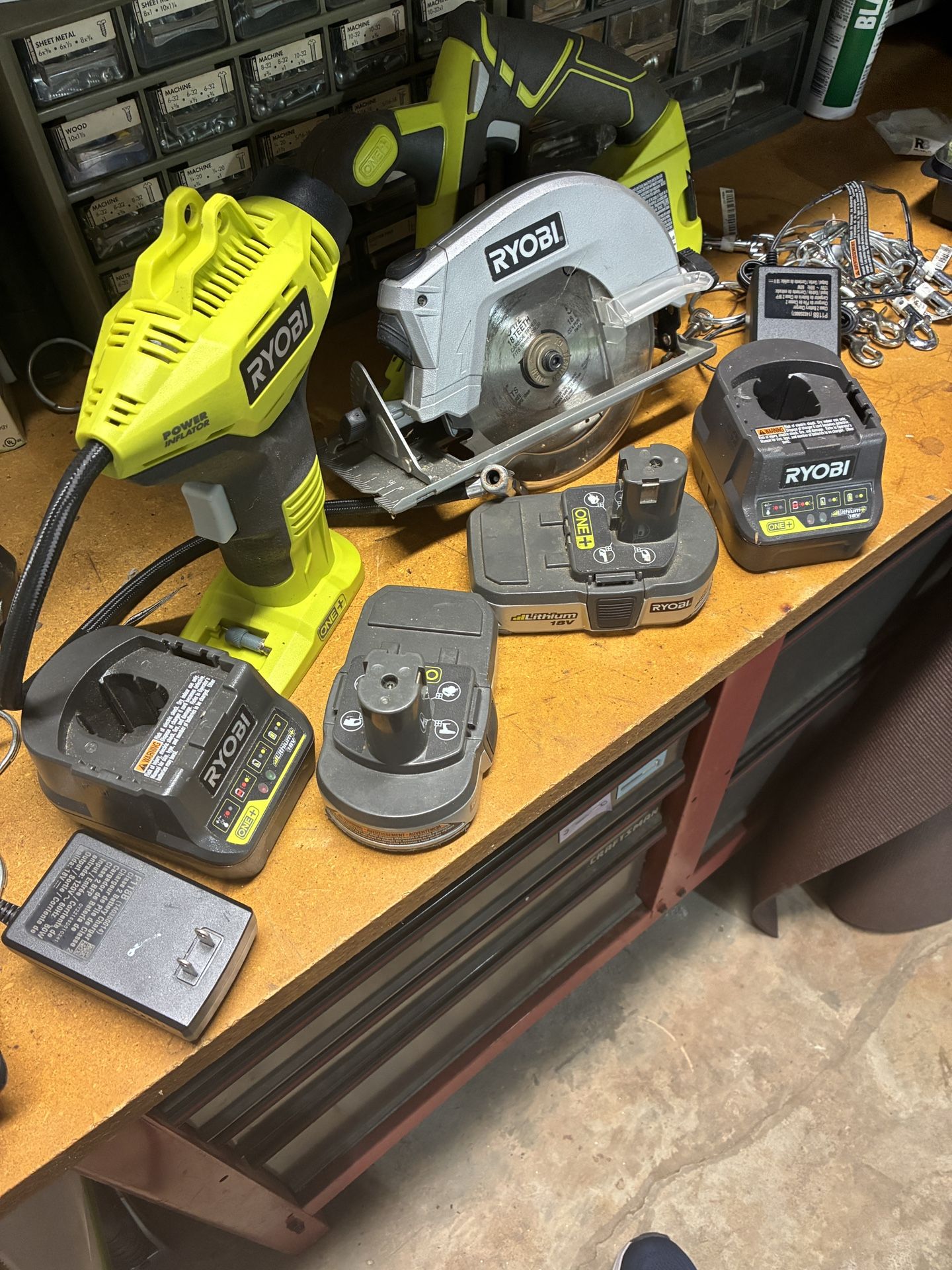Ryobi 18 V One Plus Saw And Air Inflator