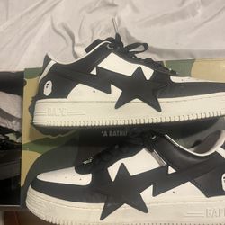 Black and White BAPE STA sneakers 