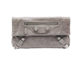Balenciaga Giant Envelope Clutch Bag In Grey Leather Mk0126rzxmia