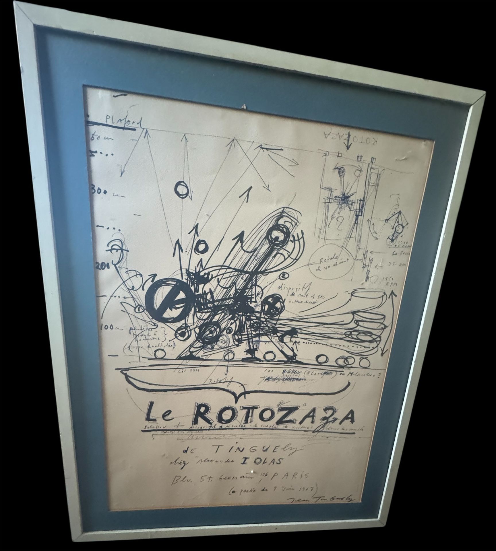 Authentic 1967 Jean Tinguely Mourlot lithograph. ⚙️