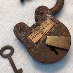 Antique 1903 Circa Padlock - Leavenworth Prison