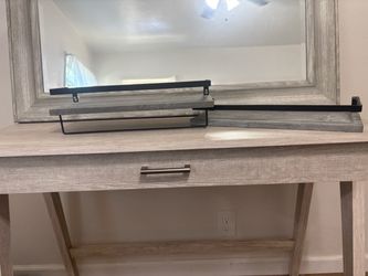 Floating Wall Shelves with Metal Rail Set of 2
