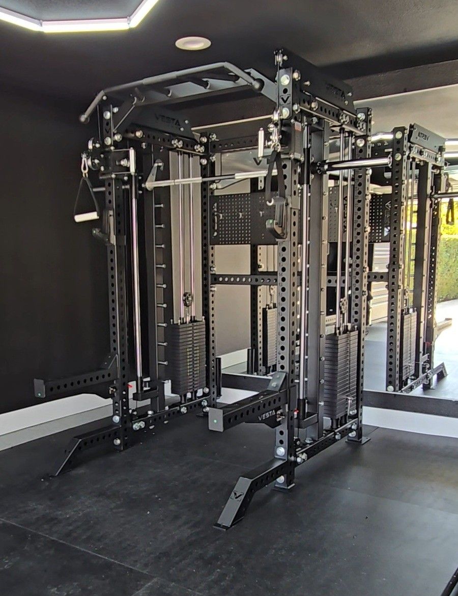 Vesta Pro Series 3in1 Squat Rack | 400lb Weight Stack | Front Smith Barbell | Commercial Grade | Adjustable Pulley System | FREE DELIVERY🚚