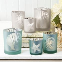 Two’s Company New Agean Set Of 3 Tea Light Candles Sea Life 