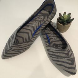 Zebra Pointy Toe Fabric Flats