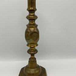 Brass Bullseye Antique Candlestick Holder