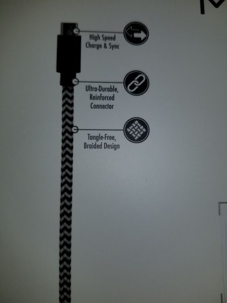 Gopala 5 foot braided high speed micro usb cable for phones, tablets, etc NEW