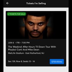 The Weeknd Tickets Available MetLife 