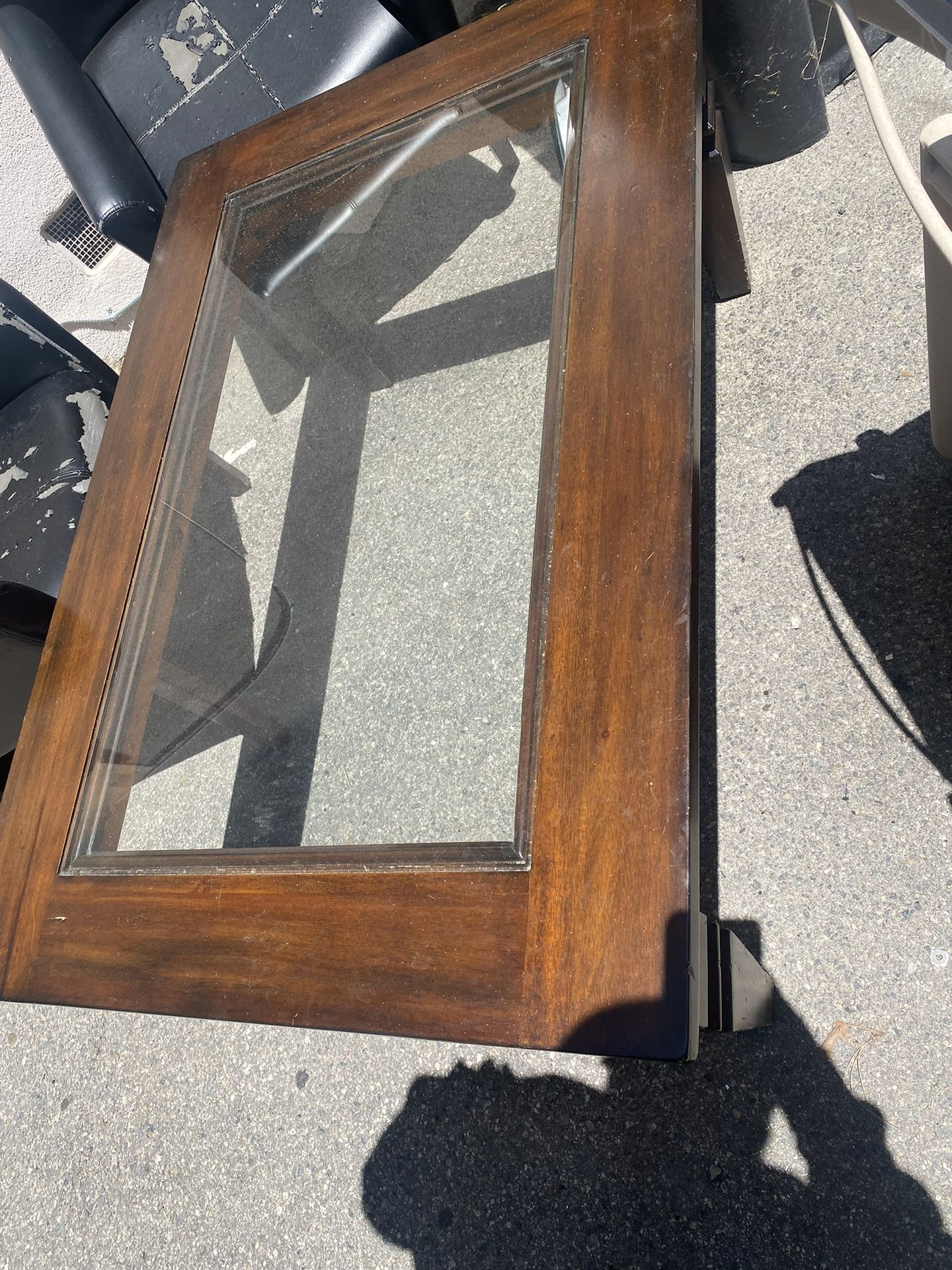 Campaign Style Cherry Console Table Coffee Table