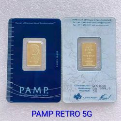 Replica 5g Pamp Gold Plated Brass Core Non Magnetic Certificate Assayer 