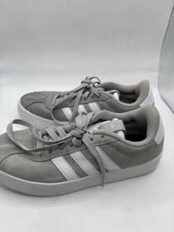 adidas VL Court 3.0 Grey Silver Metallic Suede Low Top Men's Sneakers