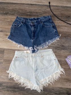 Distressed Denim Shorts