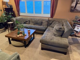 Sage Green L-Shaped Couch