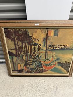 reproduction of "Paysage de Juan les Pins" (Landscape at Juan-les-Pins), originally painted by Pablo Picasso in 1937