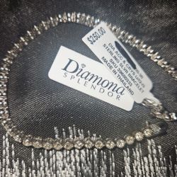 Sterling SILVER DIAMOND & CRYSTAL 7.5BRACELET