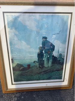Norman Rockwell print with signature 25“ x 30“Norman Rockwell print with signature 25” x 30”