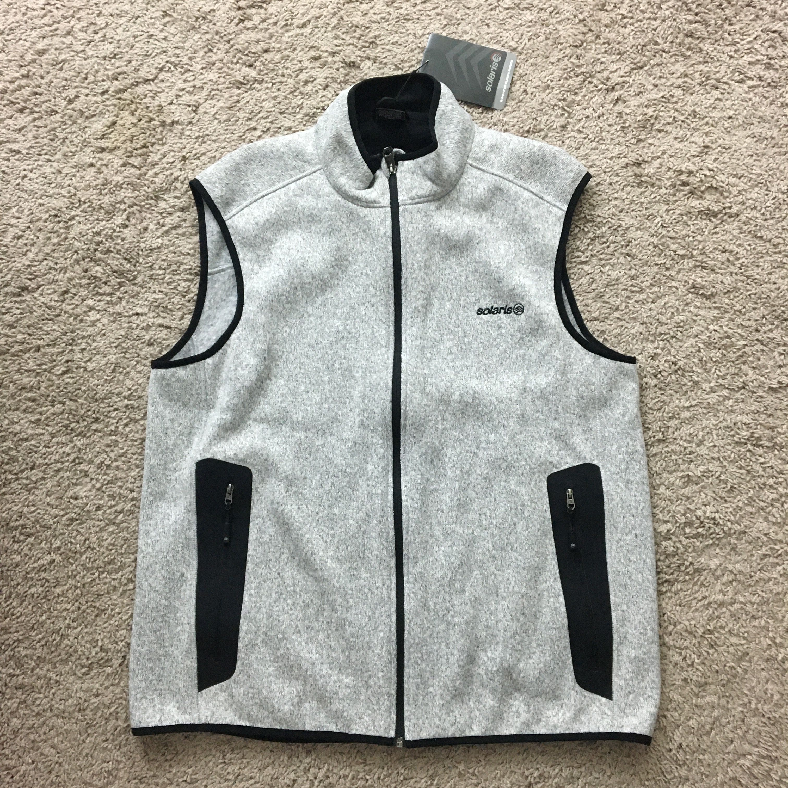 Solaris Full Zip Vest Grey Black Men's XL