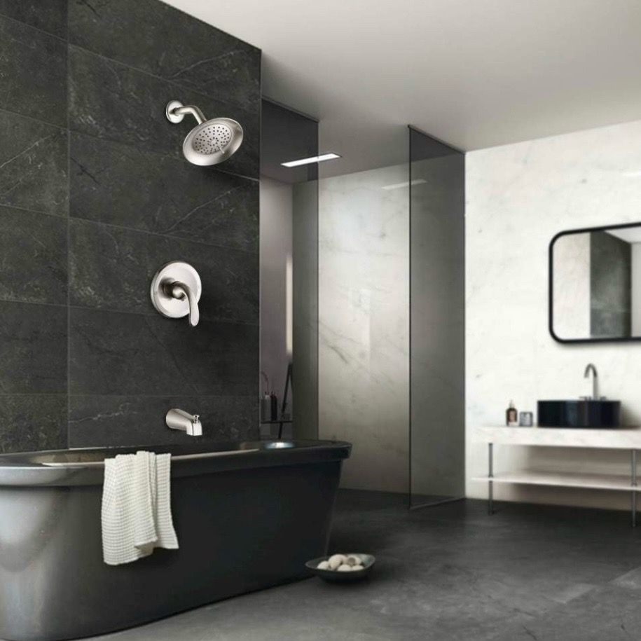 Tub Shower Faucet Set Valve Included with 6-Inch Shower Head and Tub Spout Single-Handle Tub and Shower Trim Kit