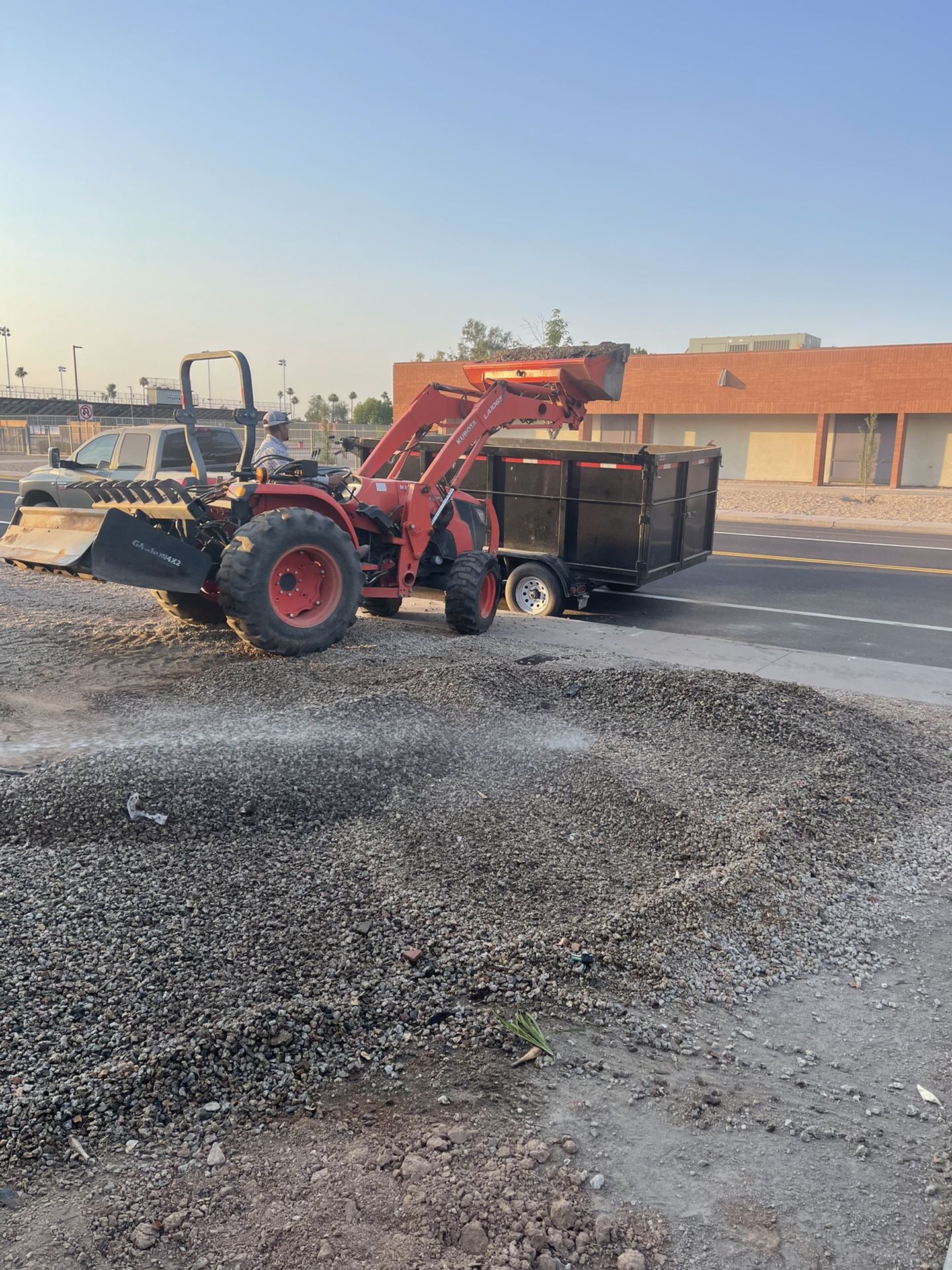 Tractor-skid Steer-excavator-and Dump Trailer Work