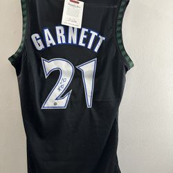 KEVIN GARNETT SIGNED MINNESOTA TIMBERWOLVES AUTOGRAPHED M&NESS JERSEY COA XL 13