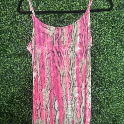 Pink Animal Print Dress Plus Size 
