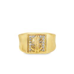 10k Yellow Gold Money Sign Ring