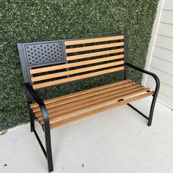 Outdoor Bench American Flag 50" New