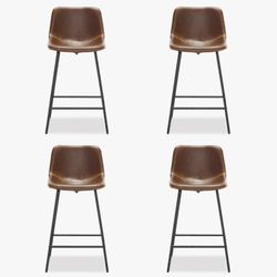 Hambrook Faux Leather Sled Base Bar / Counter Stool