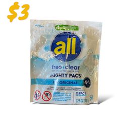 【NEW】All Free& Clear Detergent Pads 12.5 Oz
