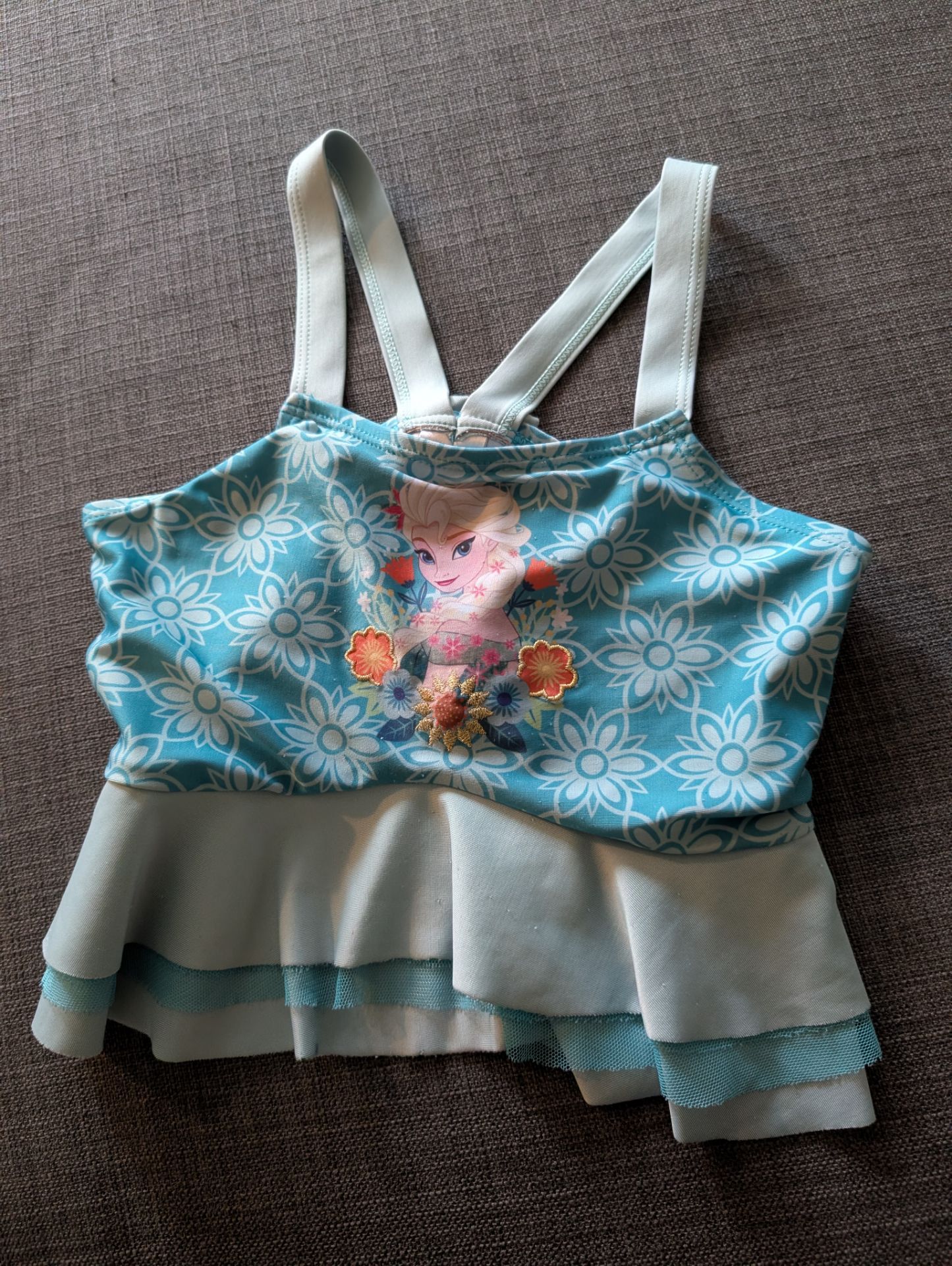 Girls Frozen Elsa Swim Top