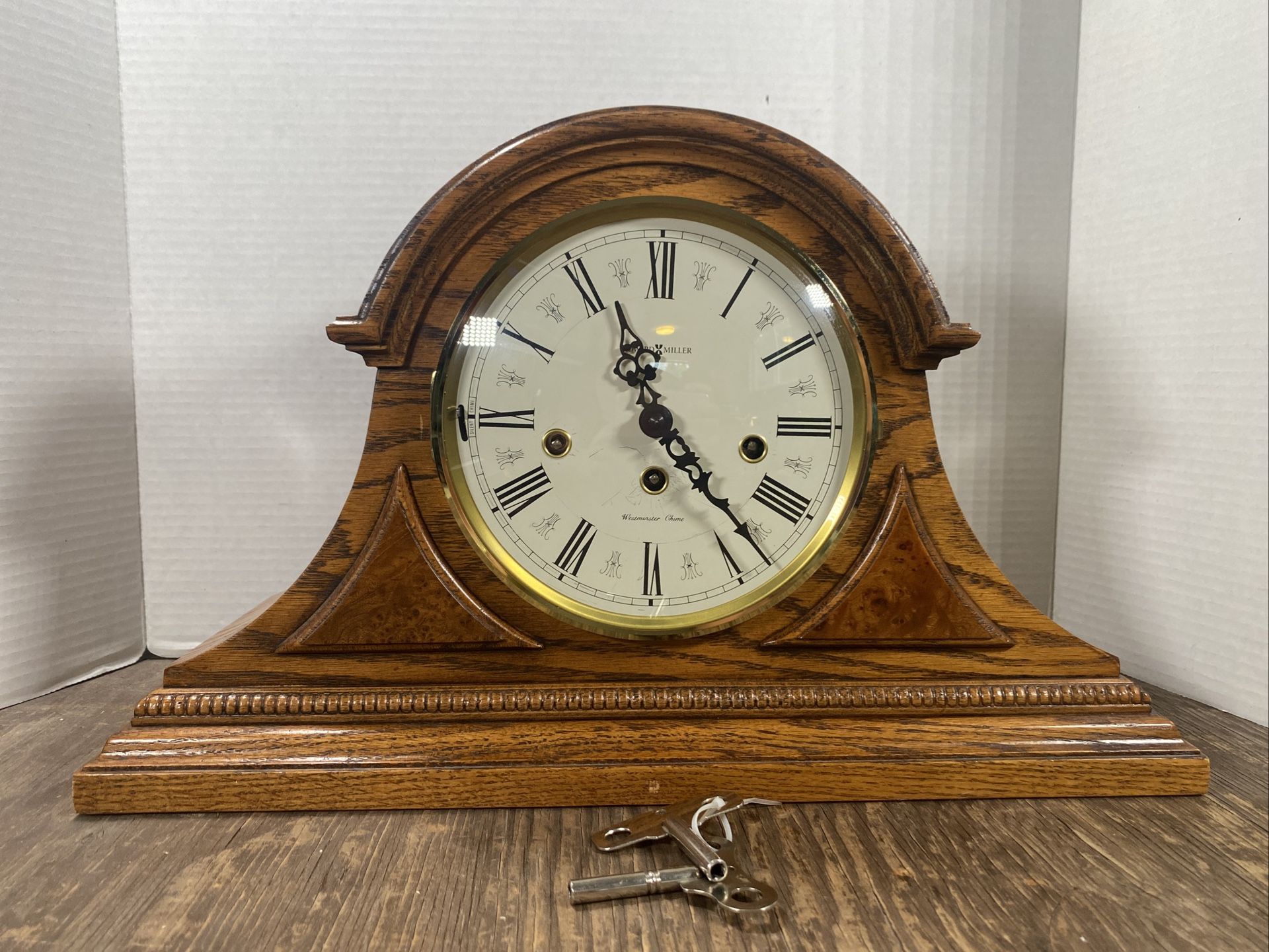 Vintage Howard Miller Mantel Clock 340-020, Made in Germany - With Key Chimes