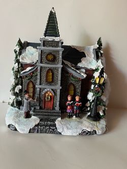 Christmas church village decor $4
