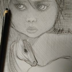 Baby With #horse #original Art