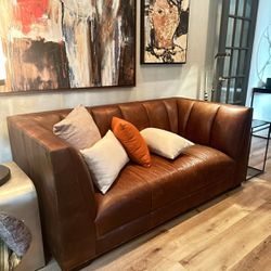 Restoration Hardware Paxton Leather Couch