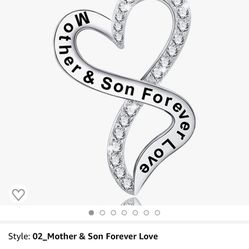 Ado Glo Mother’s Day Mom I Love You Gifts, Always My Mother Forever My Friend Heart Pendant Necklace, Mother Son/Daughter Forever Women Jewelry, Birth
