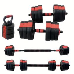 Adjustable Dumbbell Set 50lb 4 In 1