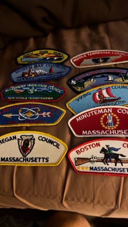 25 Brand New Boy Scout Council Shoulder Strips