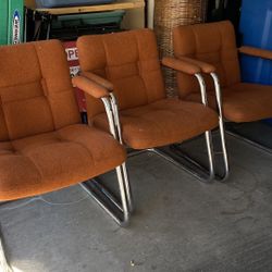 Mid-Century ChromeCraft  Vintage  Lounge, $150 per chair, Orange