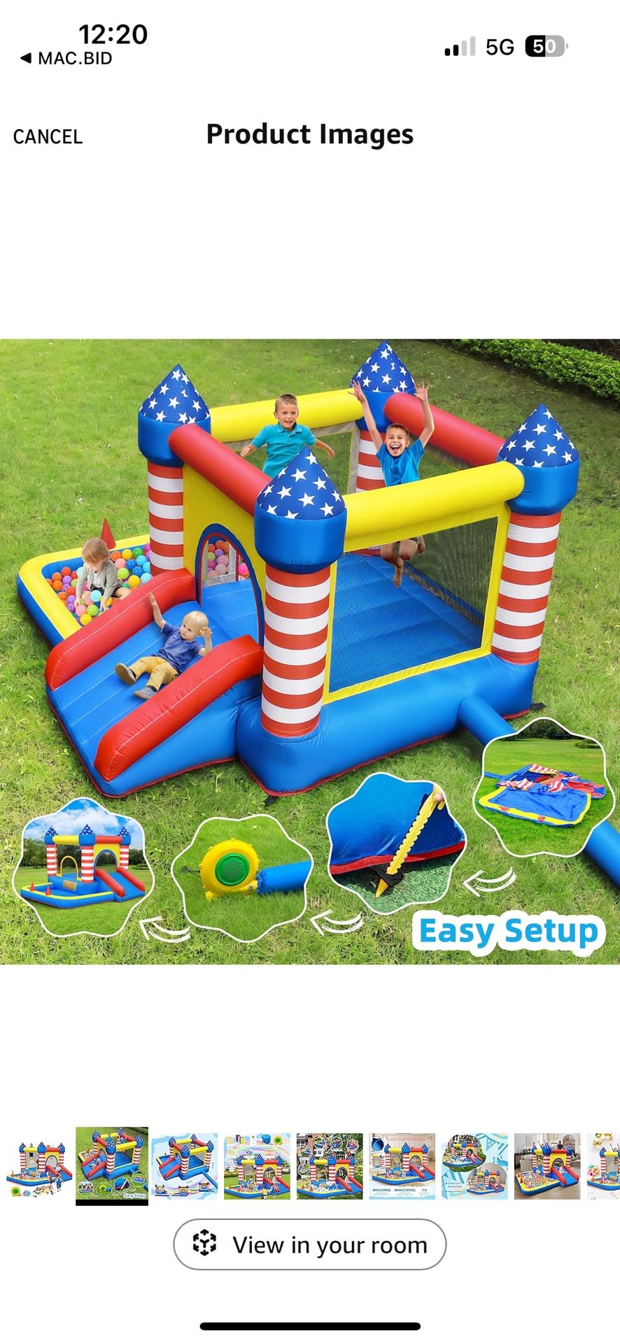 Patriotic Castle Bounce House with Blower – Great for Toddlers!