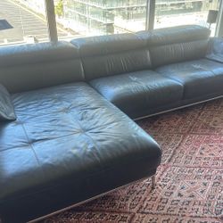 Kasala Grey Leather Couch