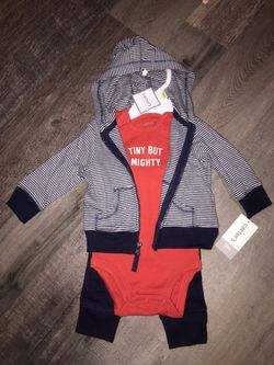 New Carters 3pc onesie, pants and hoodie